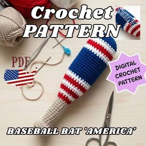 Amigurumi Baseball Bat Crochet Pattern - PDF Digital Download & Video Tutorial