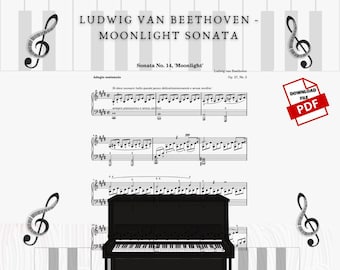 Beethoven Moonlight-sonate bladmuziek voor piano (pdf)