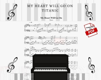 Titanic: My Heart Will Go op bladmuziek voor piano (digitale pdf)