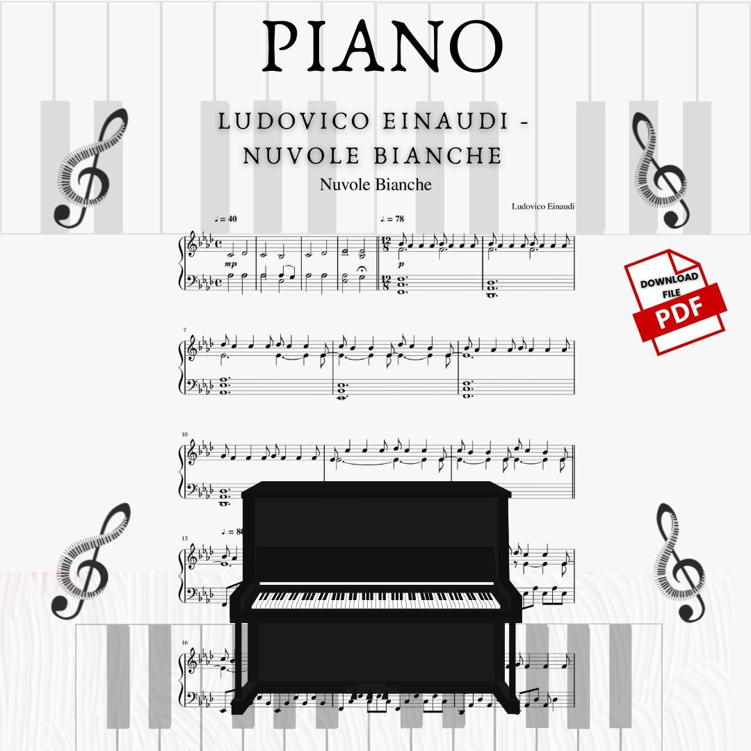 Ludovico Einaudi Nuvole Bianche Sheet Music Piano Ludovico Einaudi Nuvole Bianche Sheet Music PDF, Piano Music Download