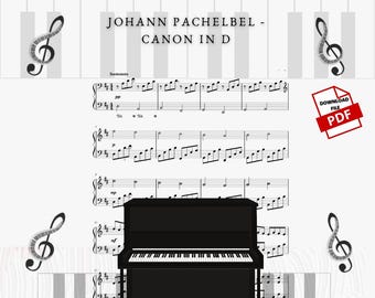 Pachelbel Canon in D Bladmuziek: romantische pianosolo (pdf-download)
