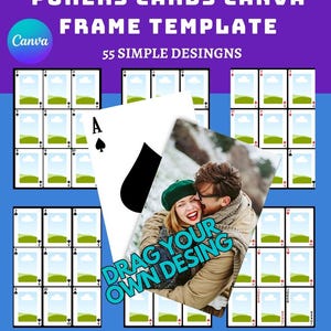 Pacchetto di design di carte da poker personalizzate, modello CANVA semplice per giochi e regali - Festa della mamma - Trascina e rilascia, PNG, regali per la festa della mamma pronti per la sublimazione