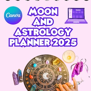 Moon and Astrology Planner 2025, Lunar Cycle, Zodiac Insights, Horoscope and Daily Planner for Spiritual Seekers, Mother&#39;s Day Gifts