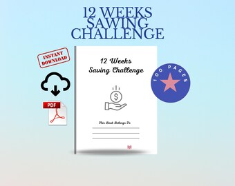 12-weekse spaaruitdaging: eenvoudige geldtracker voor betere financiële gewoonten 100 pagina's