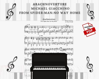 Arachnoverture uit 'Spider-Man: No Way Home', Michael Giacchino, bladmuziek piano - digitaal pdf-bestand Keyboard, muziek voor beginners