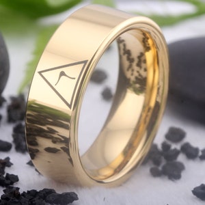 Engraved  Secret Societies, Illuminati, Masons, Masonic Rituals, Occultism, Mysticism, Antiquarian, World Rulers,Tungsten Ring,Free shipping