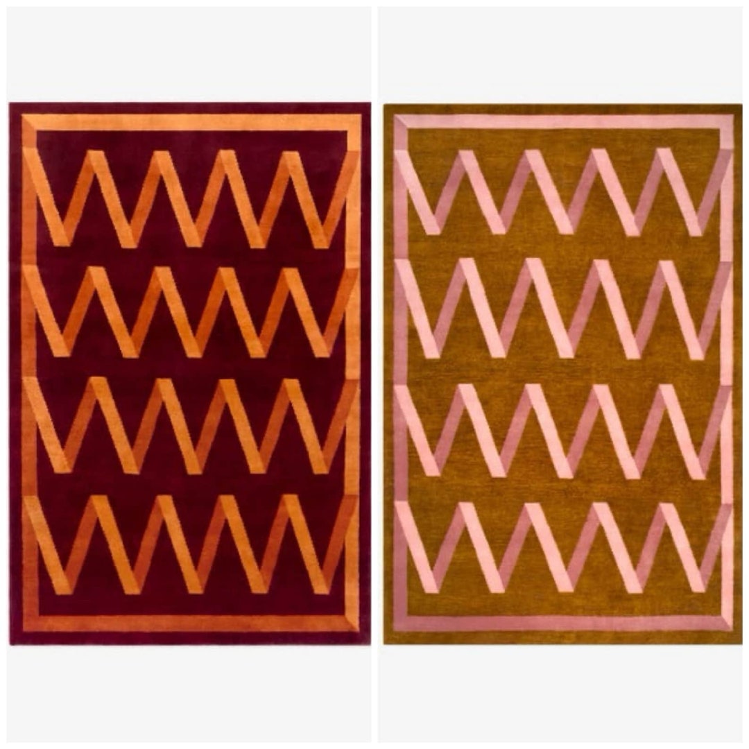 Handmade 100 New Zealand Wool Rug, Mid Century Modern Rug, Modern Rugs, Rug, Art Deco Rug