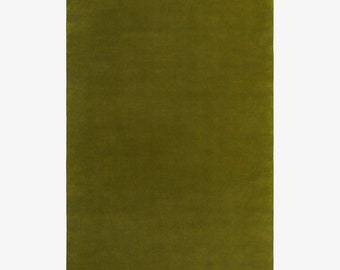 Olive green 12x15 rug, 100% pure New Zealand wool Handmade rug Milano green modern rug, 8x10 mid century modern rug, moss green 9x12 mcm rug