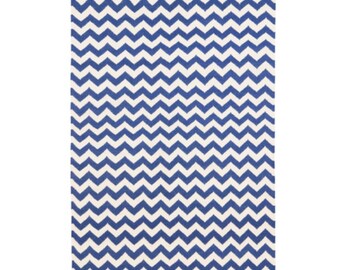 Flatweave chevron rug, 100% New Zealand wool rug, modern rugs, blue mid century rug, art deco rug mcm rug 8x10 10x14 9x12 geometric rug