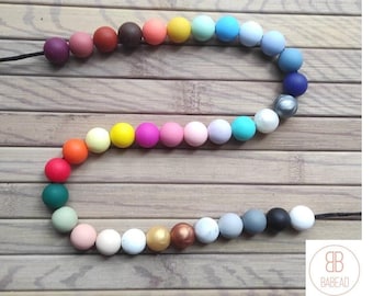 Set of 5 round silicone beads 12mm