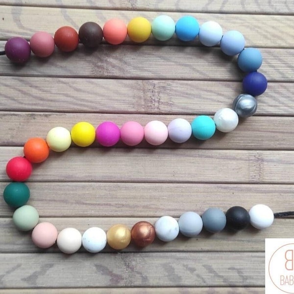 Lot 5 perles rondes silicone 12mm