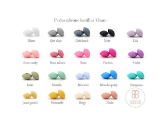 Set of 5 silicone lentil beads 12mm