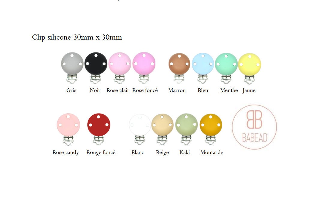 Silicone pacifier clip 30mm