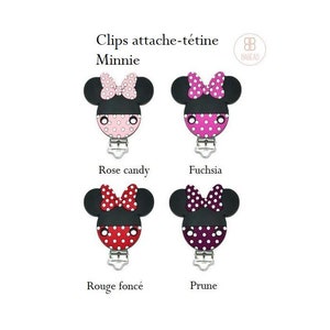 Minnie Mouse Style Silicone Pacifier Clip