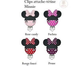Minnie Mouse Style Silicone Pacifier Clip
