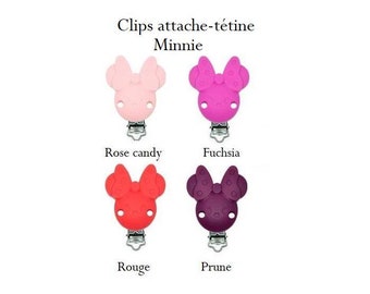 Plain silicone Minnie mouse style pacifier clip