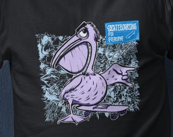 Pelican - Skateboarding for everyone - Schweres Unisex-T-Shirt mit Rundhalsausschnitt