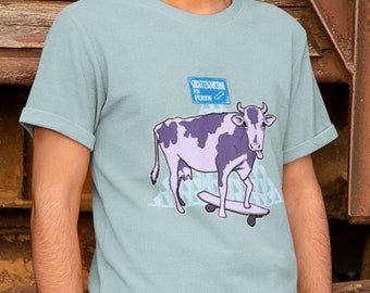 Cow - Skateboarding for everyone - Heavyweight Unisex Crewneck T-shirt