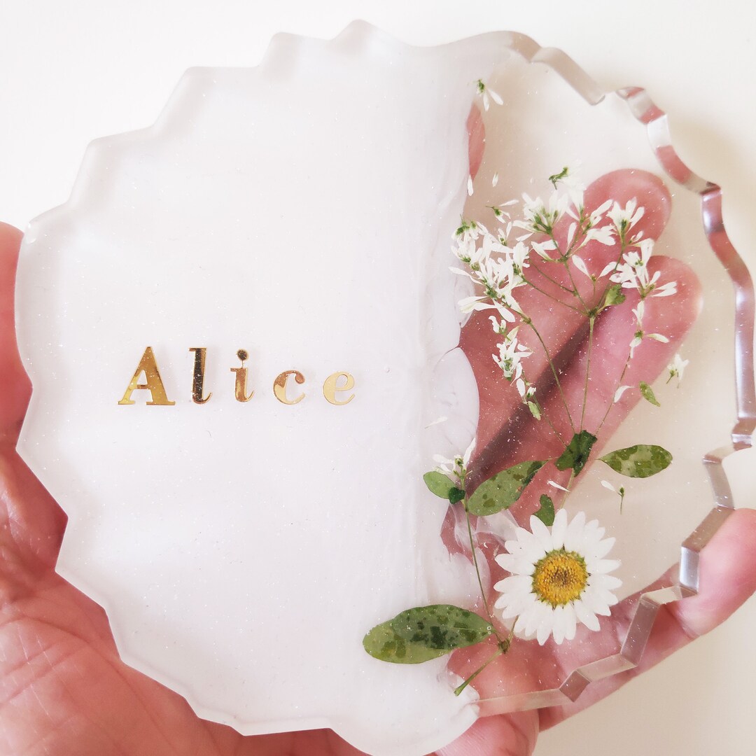 Epoxy Resin Coasters, Resinart, Resin Coasters, Floral Resin Coasters