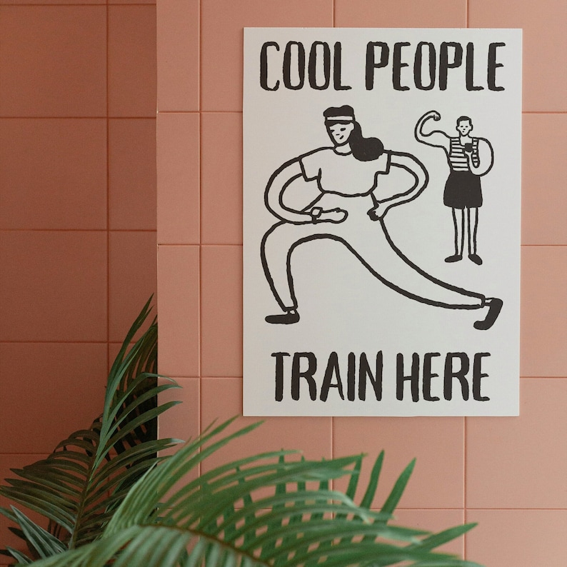 Funny Gym Poster Printable, Workout Room Decor