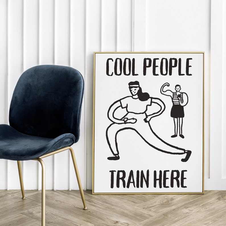 Funny Gym Poster Printable, Workout Room Decor