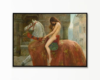 Lady Godiva Painting Poster, John Collier Art Print, Wall Art Decor, Poster Print, Wall Decor, Victorian Art, Pre-Raphaelite Art