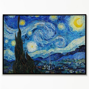 Vincent van Gogh Sternennacht Poster, Klassisches Meisterwerk, Moderne Kunst, Vintage Poster, Post-Impressionistisches Kunstwerk, Klassische Kunst Poster