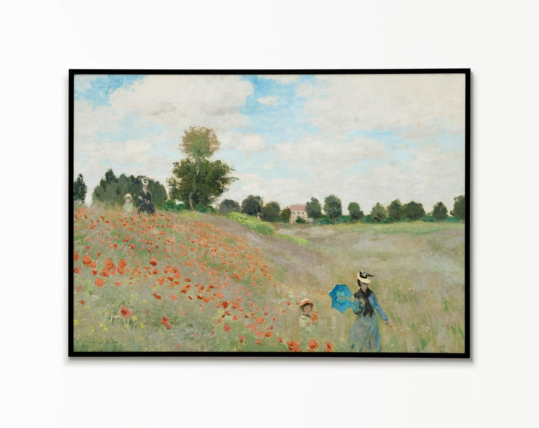 Claude Monet Poppy Field in Argenteuil Poster, Wall Art, Poster Art ...