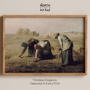 Jean Millet The Gleaners Poster, Arte murale, Stampa poster, Stampe artistiche, Arte realista, Pittura classica, Arredamento per la casa, Poster scena rurale,