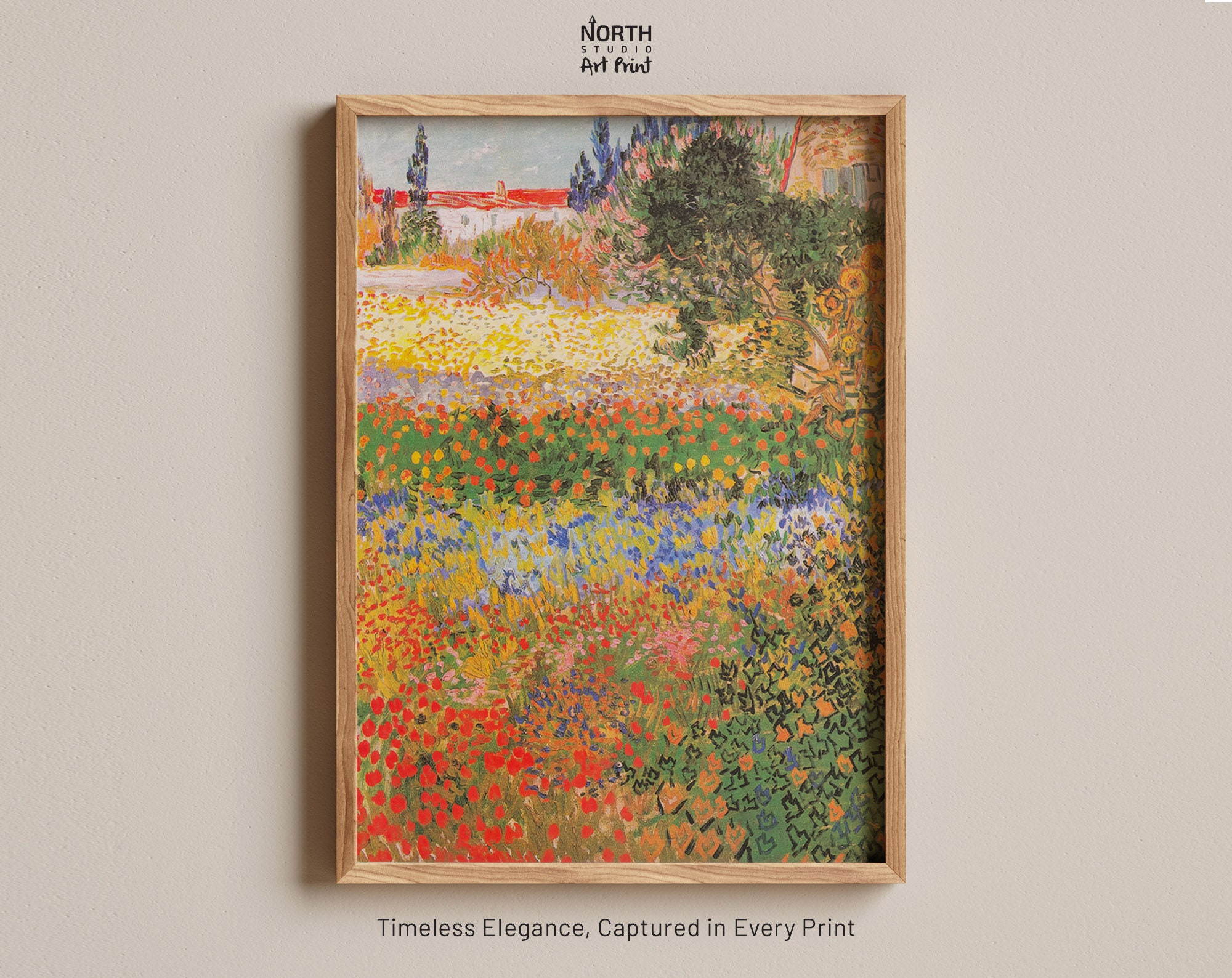 Vincent van Gogh Flowering Garden in Arles Poster, Wall Art Decor, Garden Scene Print, Wall Decor, Nature, Art Print Gift