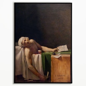 La morte di Marat Jacques-Louis David Poster, Arte murale, Stampa poster, Stampe artistiche, Arte neoclassica, Stampa di dipinti classici, Arredamento per la casa,