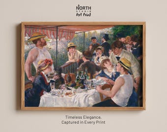 Luncheon of the Boating Party by Renoir, French Impressionist Print, Paris Cafe Wall Art, Vintage Summer Dining Decor