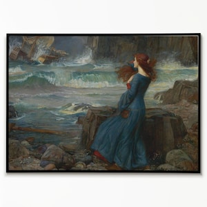 Miranda John William Waterhouse Poster, Wall Art Decor,  Poster Print, Classic Artwork, Wall Decor, British Academic Painting, Art Print