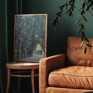 Gustav Klimt Avenue in the Park of Schloss Kammer Poster, Austrian Painter, Park Landscape Painting, Nature Theme, Artistic Elegance image 4