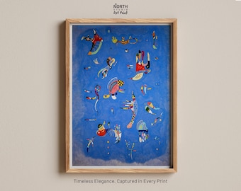 Sky Blue by Wassily Kandinsky Print, Blue Abstract Wall Art, Colorful Bauhaus Poster, Mid Century Modern Art, Abstract Painting