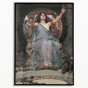 Circe Offers Cup to Ulysses Painting Poster, Wall Art Decor, Poster Print,  Wall Decor, Greek Mythology, Pre-Raphaelite Art, Art Print Gift