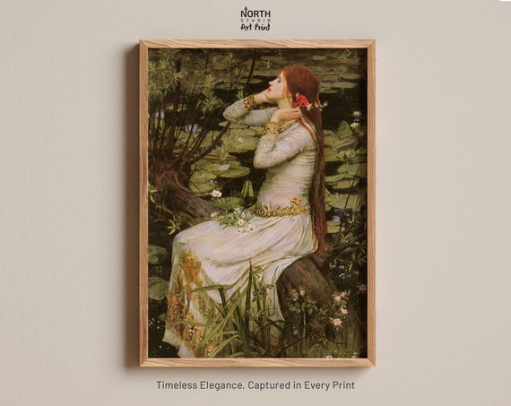 Ophelia John William Waterhouse Poster, Wall Art Decor, Poster Print, Classic Artwork, Wall Decor, British Academic Painting, Art Print Gift