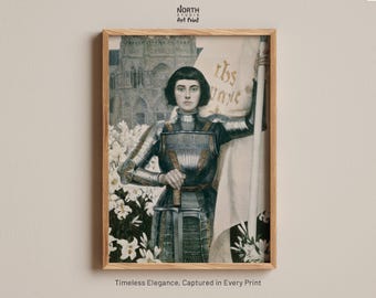 Joan of Arc by Albert Lync Poster, Modernist Woman Portrait, Art Nouveau Painting, French Painter, Artistic Elegance