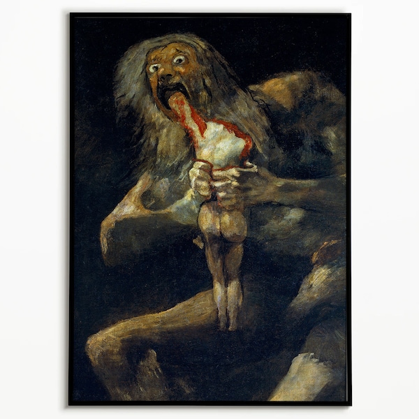 Francisco Goya Saturn Devouring His Son, Classical Painting, Dark Satan Print, Classic Art Print, Printable Wall Art