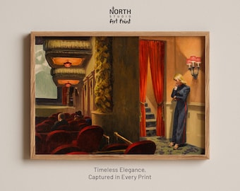 Edward Hopper New York Movie Poster, Realist Art, American Painter, New York Movie Painting, Cinematic Scene, Artistic Elegance