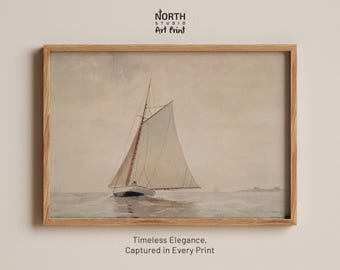 Estampa de navegación frente a Gloucester, obra de Winslow Homer, pintura náutica vintage, póster marítimo en acuarela, arte clásico de navegación.