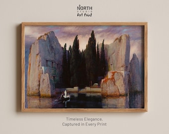 Die Toteninsel (Isle of the Dead) by Arnold Böcklin – Dark Symbolist Island Print, Gothic Landscape Wall Art, Moody Classical Decor