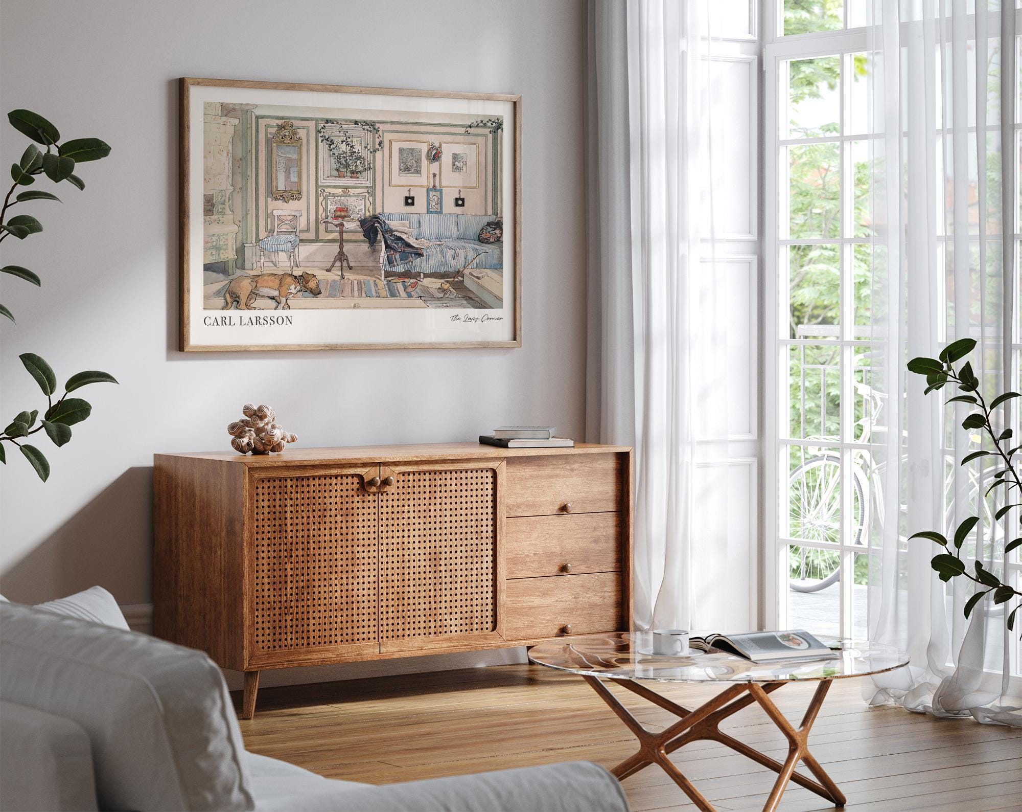 The Lazy Corner Print, Carl Larsson Swedish Interior Watercolor