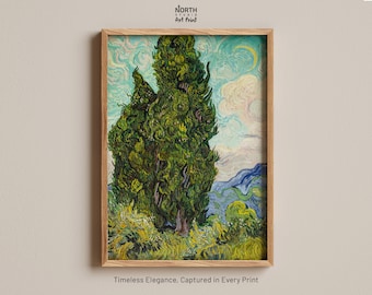 Vincent van Gogh Cypresses Poster, Poster Print, Art Reproduction, Wall Decor, Impressionist Artwork, Nature, Art Print Gift