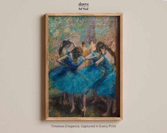 Edgar Degas Blue Dancers Impressionist Ballerina Poster, Inspired Poster, Wall Art, Home Deco, Impressionist, Ballet Art, Colorful Print