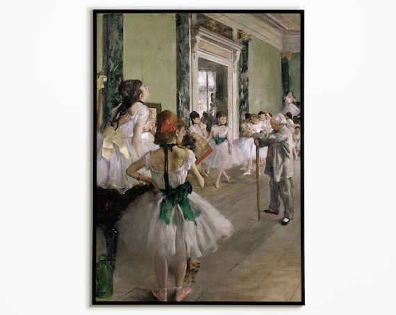 Edgar Degas Ballet Dance Class Impressionist Ballerina Poster, Inspired Poster, Wall Art, Fine Art Print Home Deco, Colorful Print