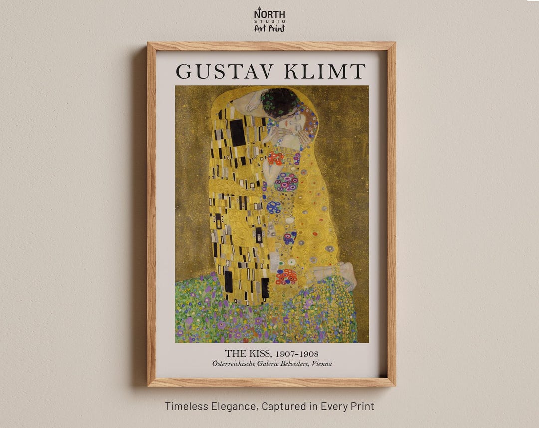 The Kiss Print, Gustav Klimt Romantic Artwork, Art Nouveau Gold Print ...