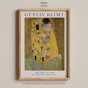 The Kiss print, Gustav Klimt romantic artwork, Art Nouveau gold print, Famous lovers painting, Viennese modern art