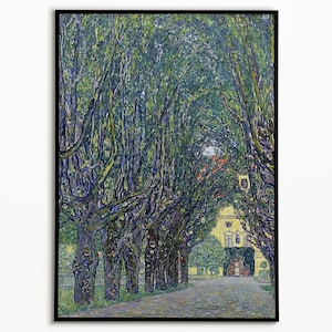 Gustav Klimt Avenue in the Park of Schloss Kammer Poster, Austrian Painter, Park Landscape Painting, Nature Theme, Artistic Elegance image 1