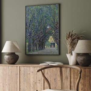 Gustav Klimt Avenue in the Park of Schloss Kammer Poster, Austrian Painter, Park Landscape Painting, Nature Theme, Artistic Elegance image 6